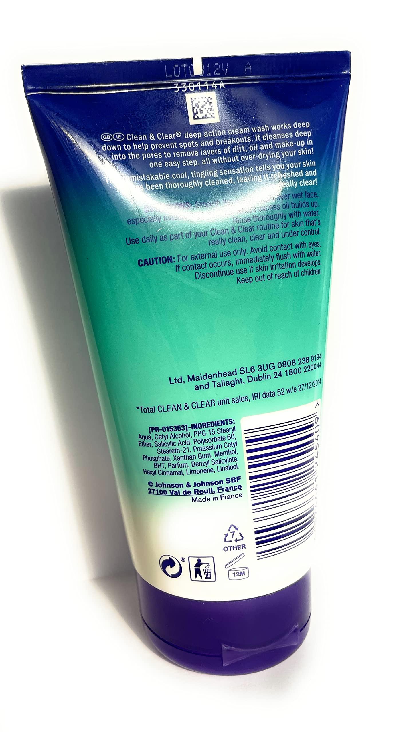 Clean & Clear Clean & Clear Deep Action Cream Wash Oil-Free 5 oz 2 pack