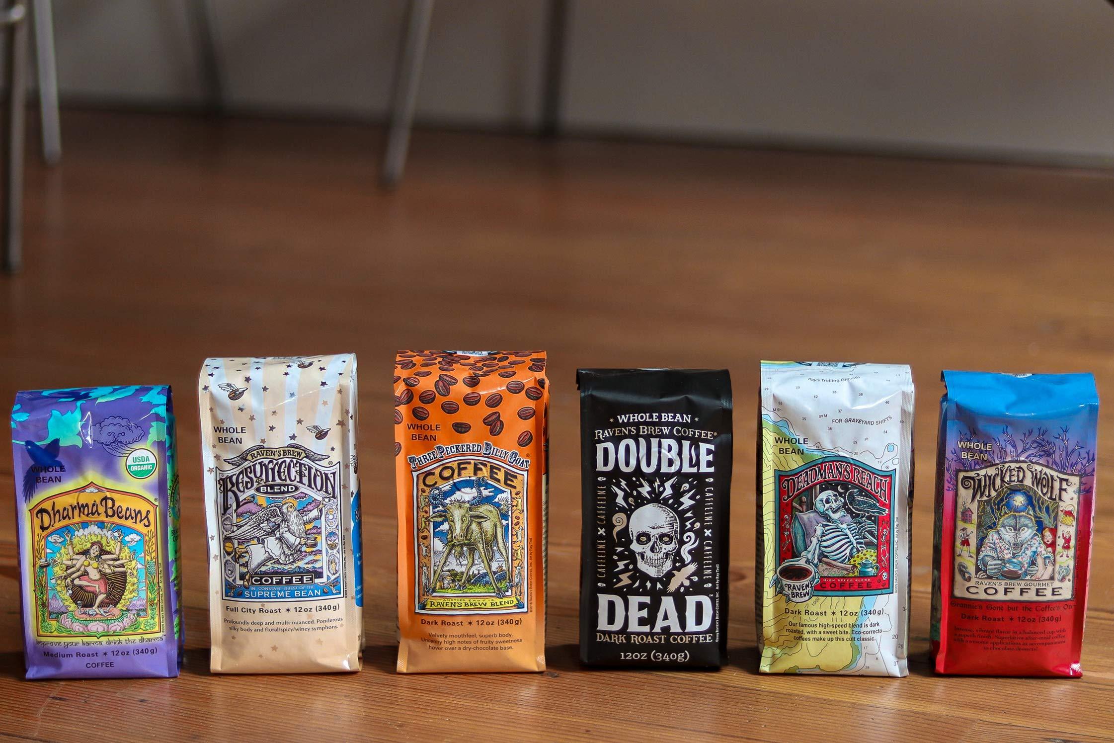 Raven's Brew Coffee Raven\'s Brew Coffee - Wicked Wolf - Dark Roast - Full Body of Currant and Spice (Organic Whole Bean, 12 oz)