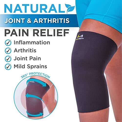 BraceAbility BraceAbility Plus Size Neoprene Knee Sleeve - 5X Bariatric Compression Support Brace for Women's or Men's Arthritis Joint Pain Relief and Treatment, Fitting Big Legs and Obese Thighs (5XL)