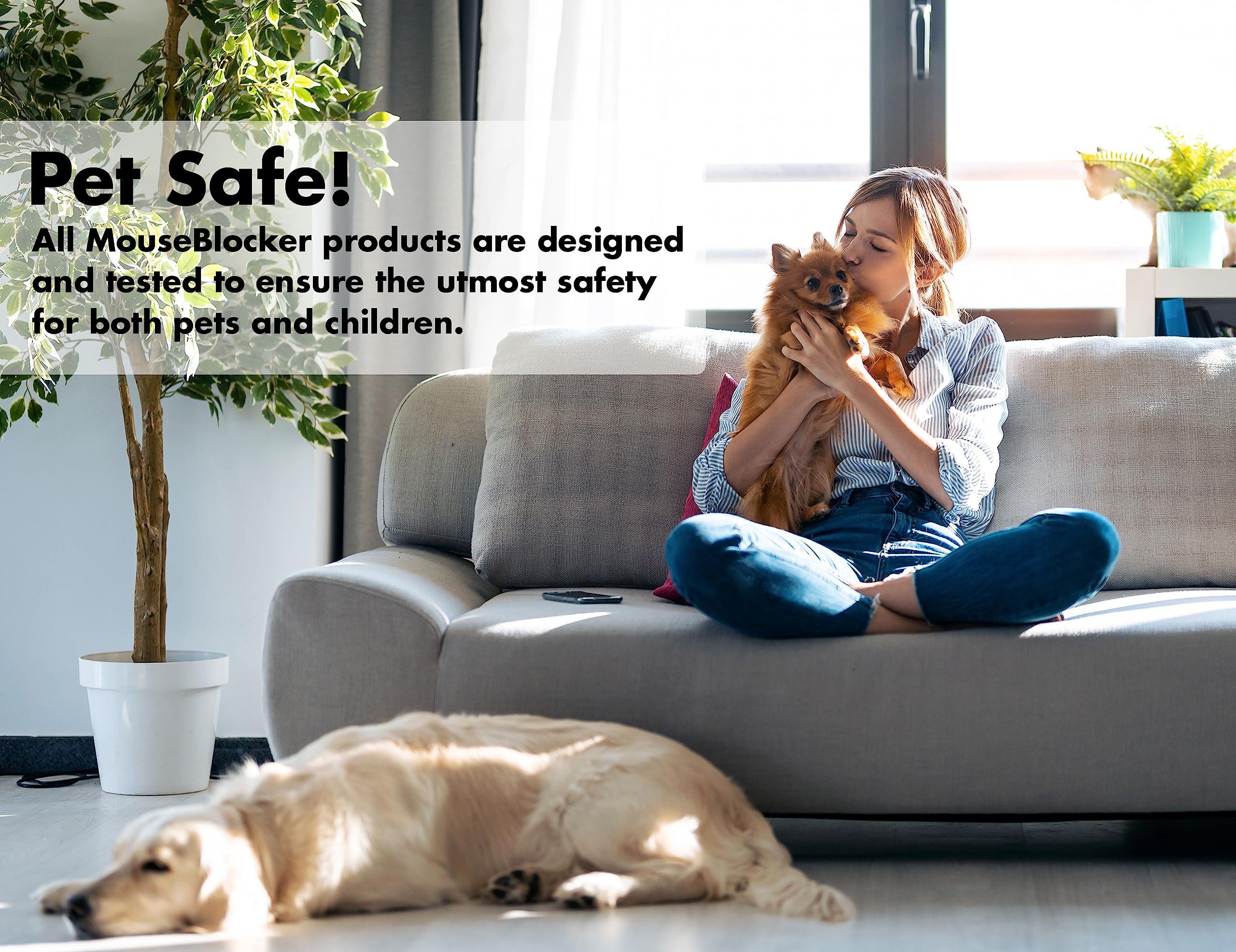 MouseBlocker MouseBlocker 1000x Powerful Plug-in Ultrasonic Mouse and Rodent Deterrent for Buildings, Garages, Attics and More. Works with All Rodents. Ultrasonic Rodent Repeller, Band