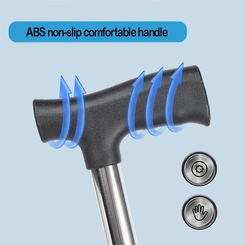 NineLife Basics Quad Cane for Seniors, Lightweight Walking Cane for Men and Women, Stainless Walking Sticks, Balance Mobility Aid, 1 Unit