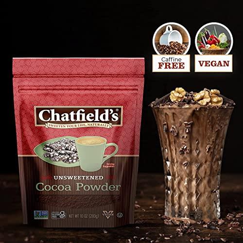 Chatfield\'s Chatfields All Natural Cocoa Powder Unsweetened 10-oz Pouch, Natural and Nutritious, Premium Quality, Sugar-Free, Gluten-Free, Vegan, Kosher, Non-GMO Verified - (2 Pack)