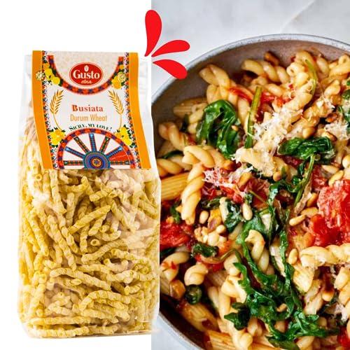GUSTO ETNA Busiata Pasta, Spiral Pasta (500 gr), Artisan Italian Pasta, Busiate Pasta, Product of Italy, Non GMO, by Gusto ETNA