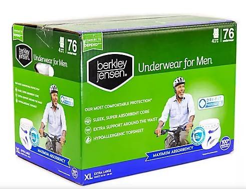 Berkley Jensen Berkley Jensen Incontinence Underwear for Men - XL, 76 ct.
