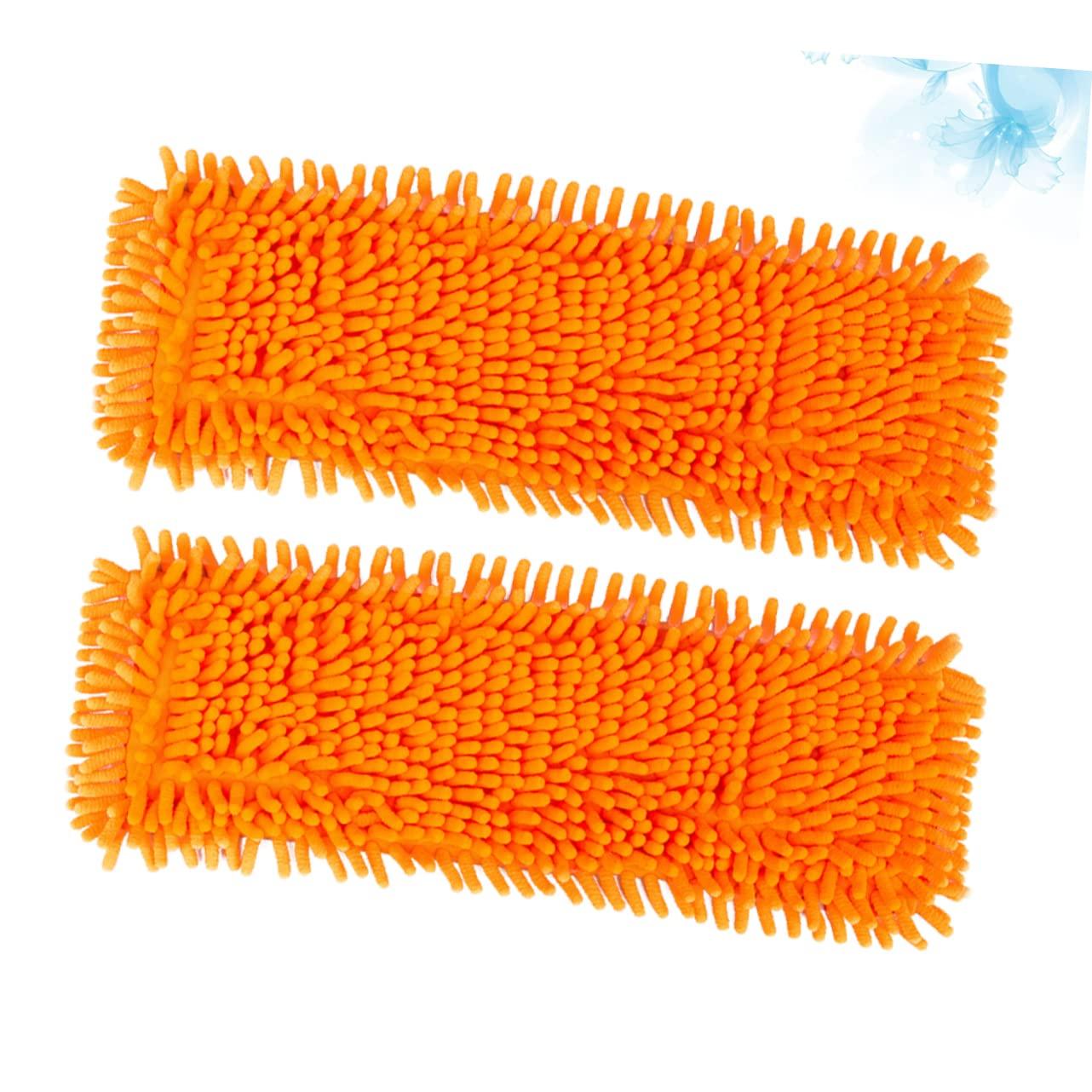 BESPORTBLE Microfiber Mop Pads, 2pcs Washable Mop Pads Reusable Replacement Mop Pads Flat Replacements Heads for Wet Or Dry Floor Cleaning and Scrubbing, 15.6inch