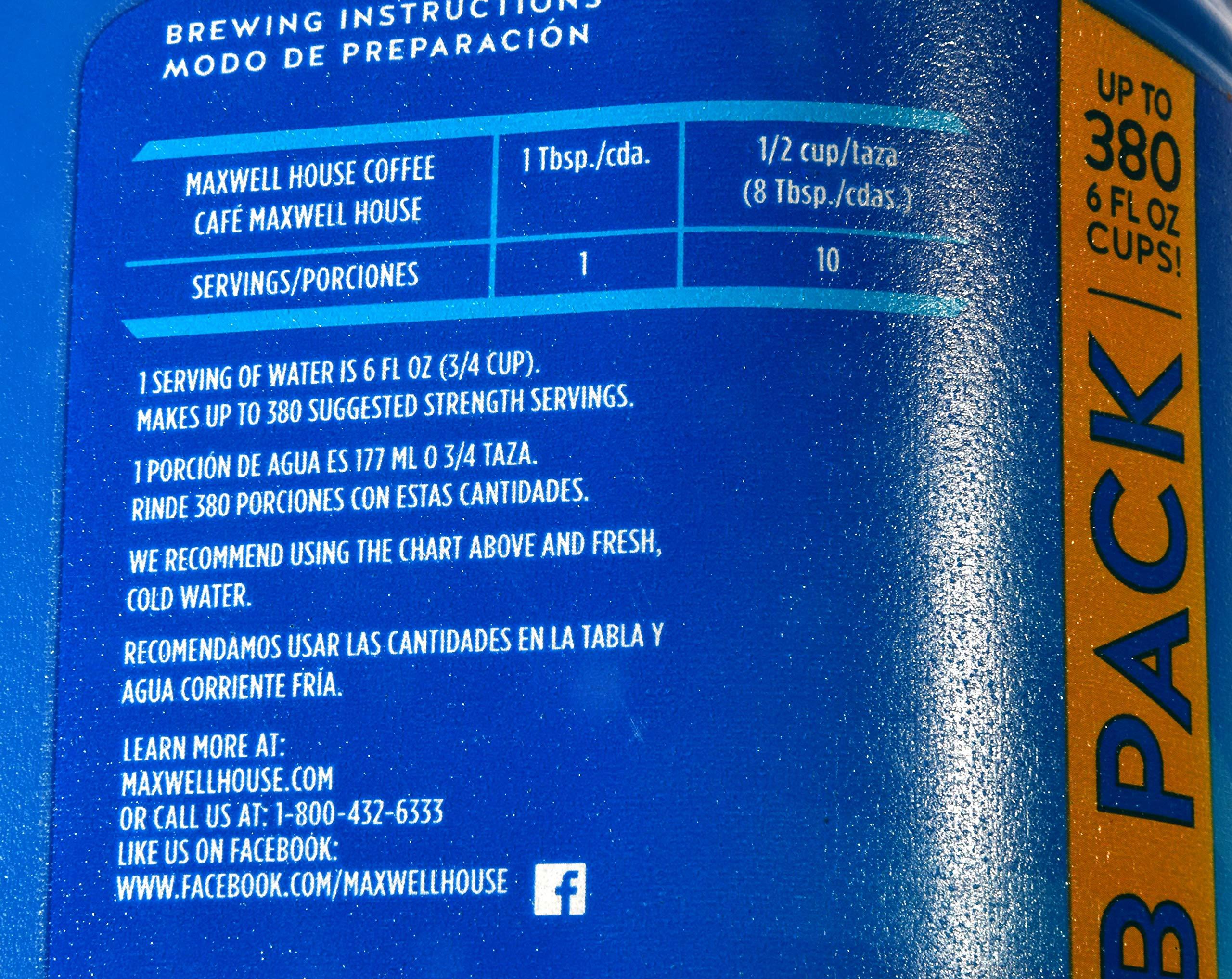 MAXWELL HOUSE MAXWELL HOUSE The Original Roast Ground Coffee, Medium Classic and Rich Our Signature Club Pack, up to 380, 48 Oz