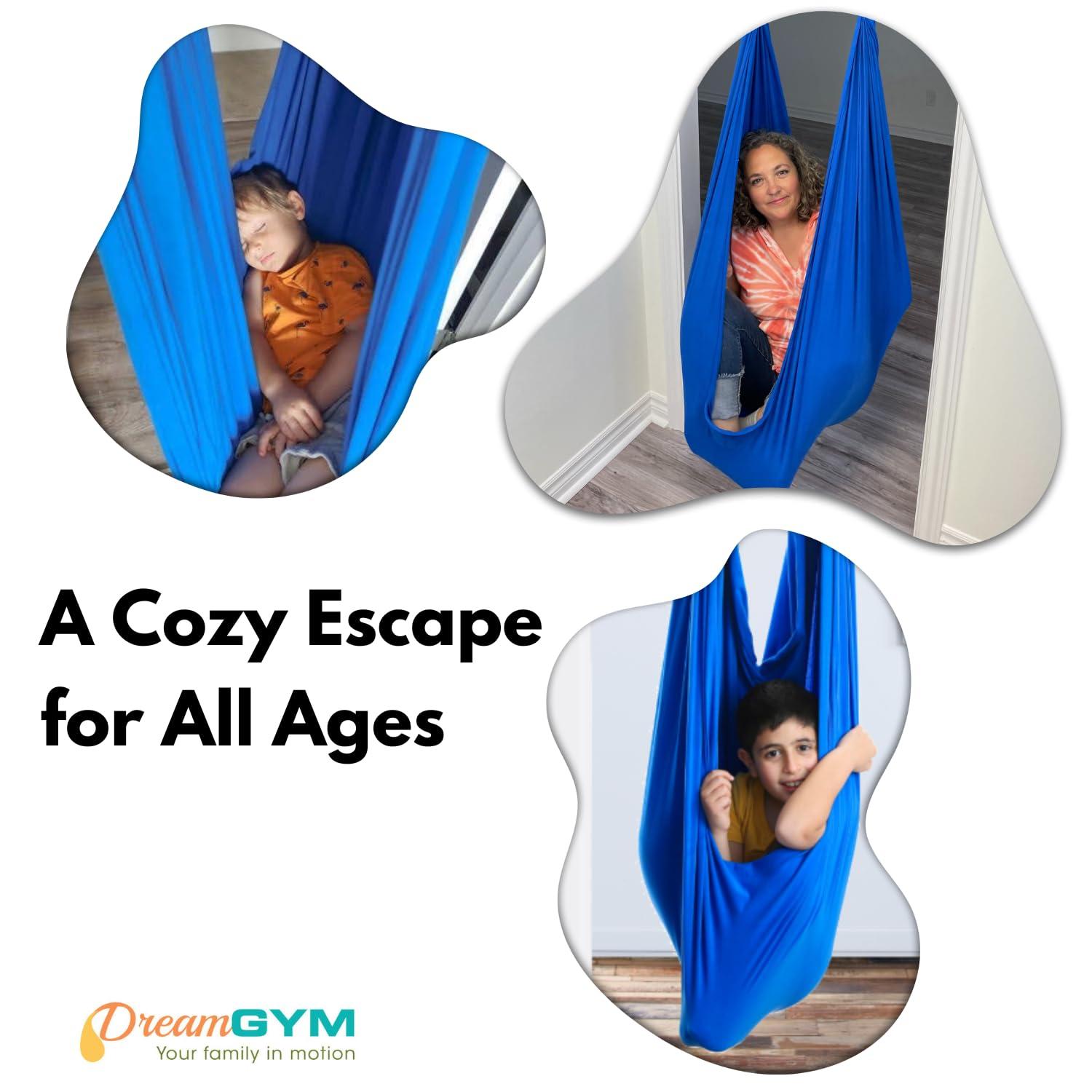 DreamGYM DreamGYM Doorway Sensory Swing Kit - Blue Compression Swing - 95 Cotton
