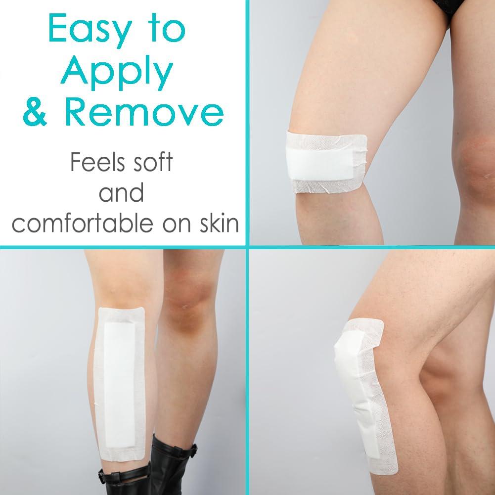 SinaiSea Waterproof Knee Replacement Surgery Adhesive Island Dressings Hip Surgery Shower Protector Bandage Patches for Long Incision Post Surgical Wounds Cover Breathable Bordered Gauze 4\"x8\"(Pack of 10)