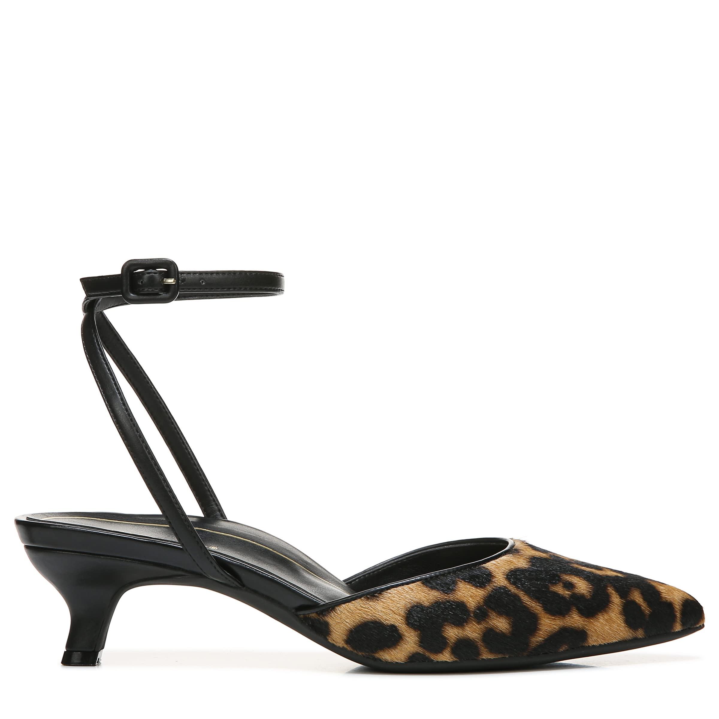 Vionic Vionic Women\'s Primrose Jacynda Strappy Kitten Heel- Supportive Ladies Dress Ankle-Strap Heels That Include Three-Zone Comfort with Orthotic Insole Arch Support, Tan Leopard 6.5 Medium