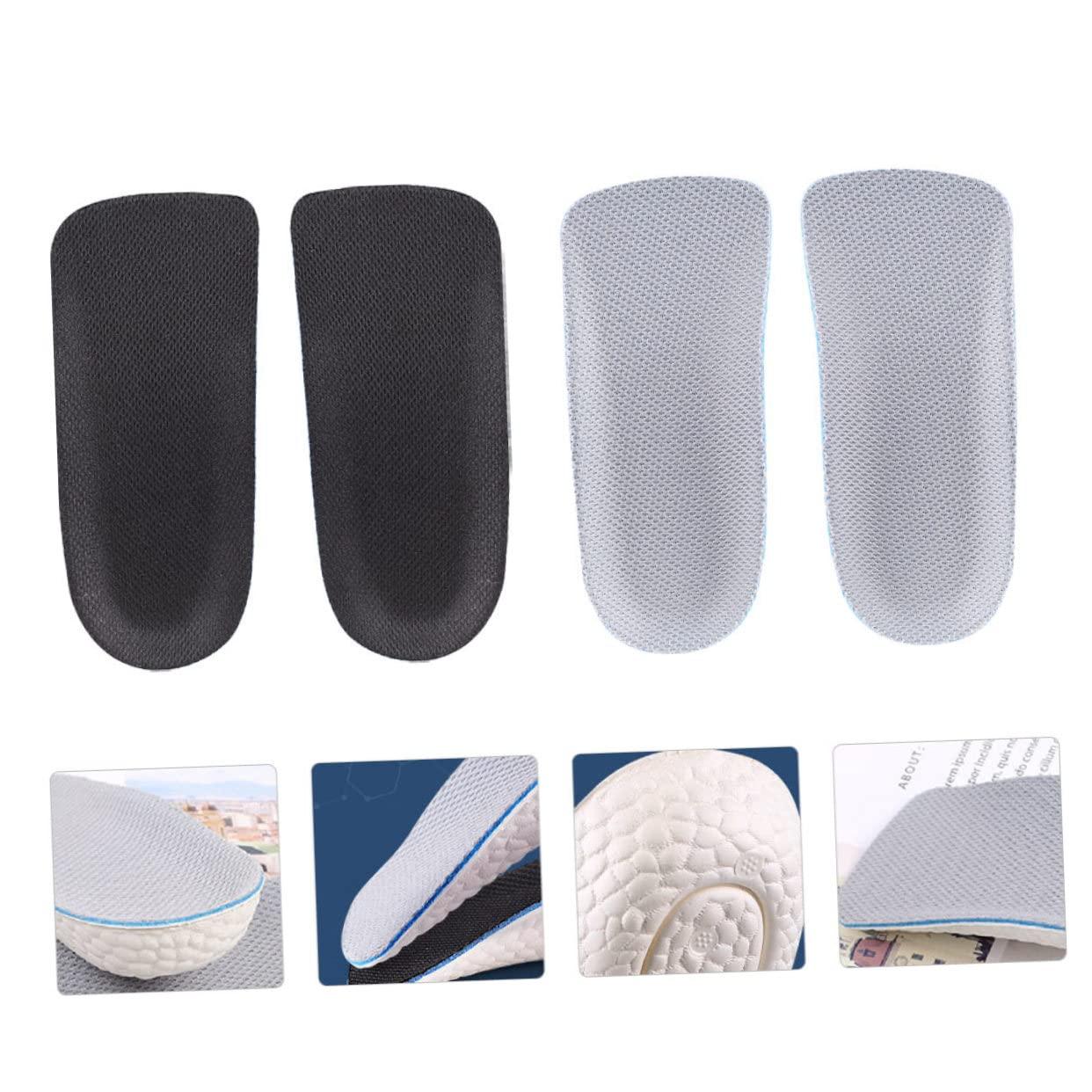 SOIMISS SOIMISS 2 Pairs Insole Heels for Men Heel Pads for Men Heel Lifts for Men Mens Shoe Inserts Shoe Height Pads Heel Lifts for Shoes Foot Protection Pad Increase Lifting Socks Heel Cushion Black,Grey