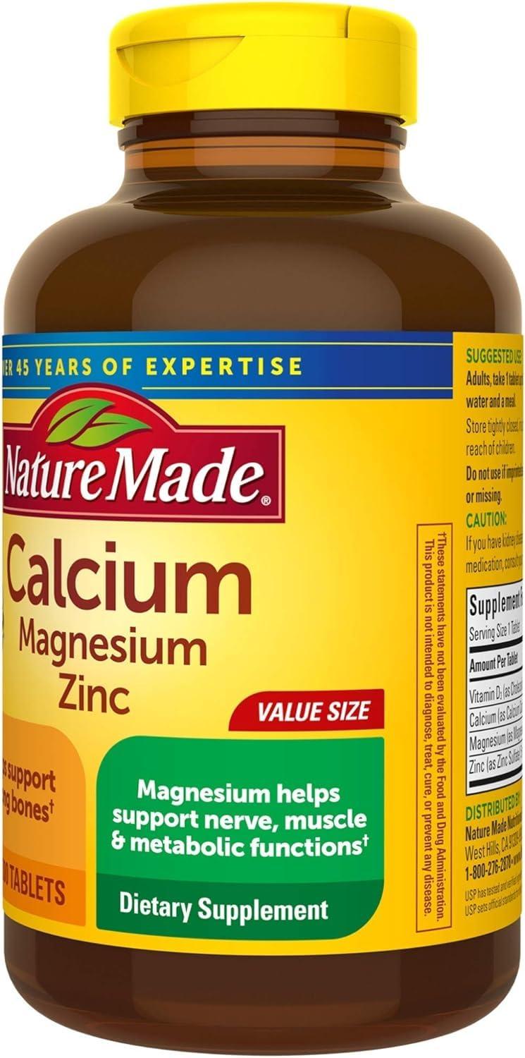 Nature Made Nature Made Calcium, Magnesium Oxide, Zinc with Vitamin D3 helps support Bone Strength, Tablets, 300 Count