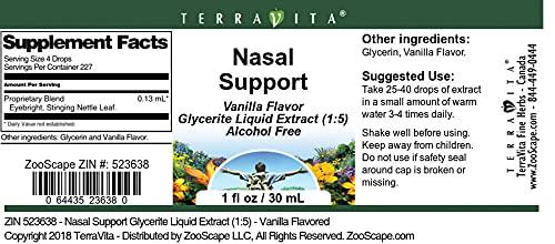 TerraVita Terravita Eyebright and Stinging Nettle Formula Glycerite Liquid Extract (1:5) - Vanilla Flavored (1 oz, ZIN: 523638) - 2 Pack