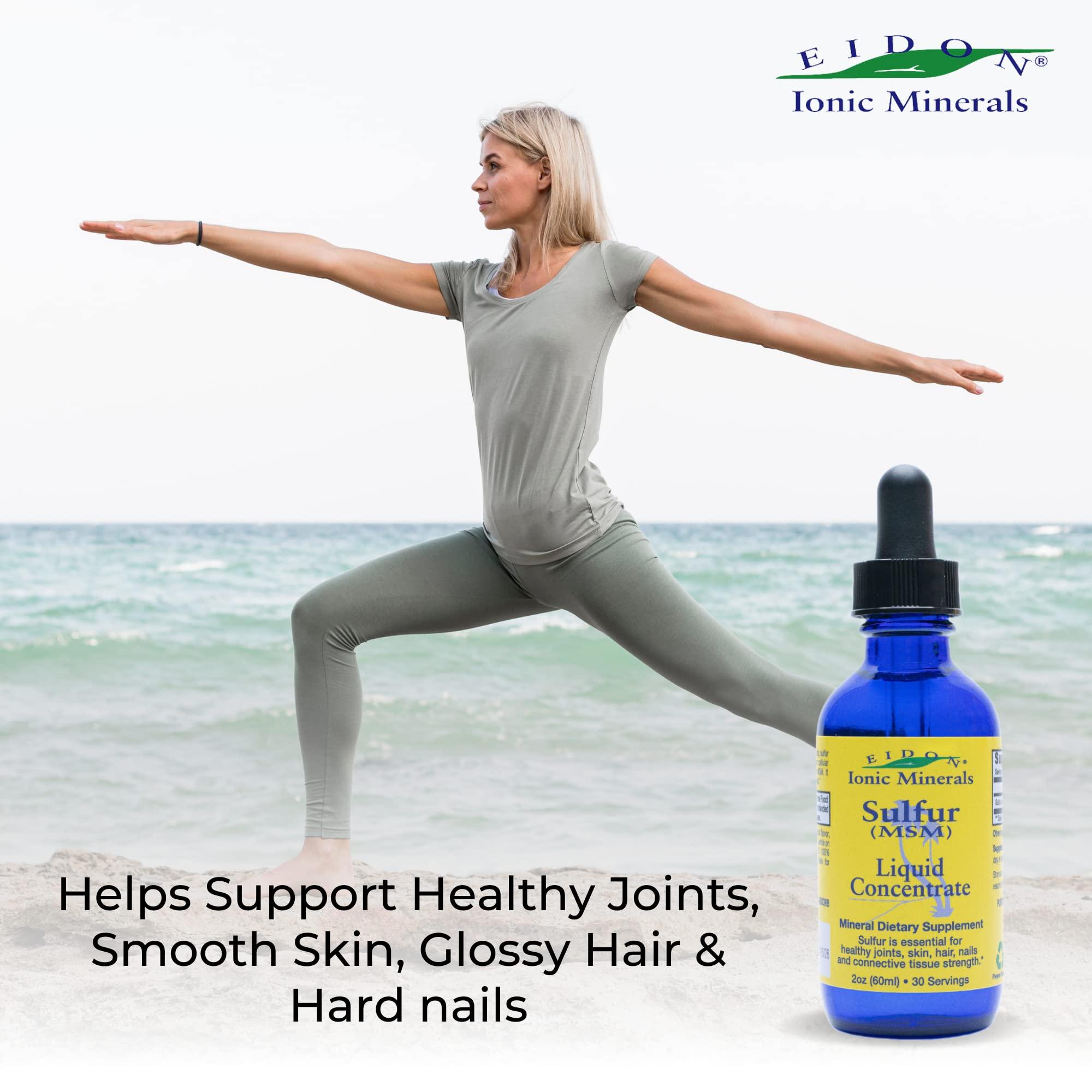 Eidon Ionic Minerals Eidon Ionic Minerals Liquid Sulfur Concentrate - Ionic MSM Sulfur Drops Supplement, Supports Healthy Joints, Smooth Skin, & Glossy Hair, No Preservatives or Additives - 2 Oz Bottle