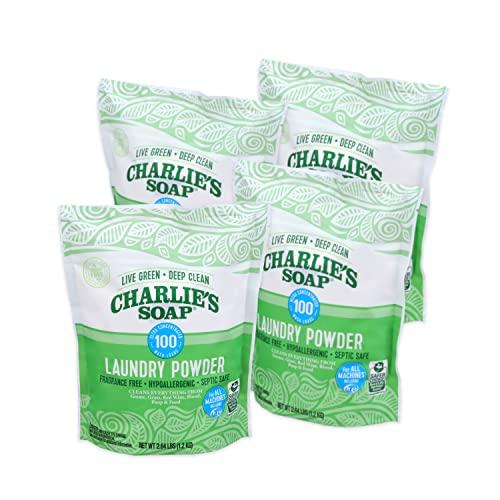Charlie's Soap Charlie’s Soap Laundry Powder (100 Loads, 4 Pack) Deep Cleaning Washing Powder Detergent – Eco-Friendly, Safe, and Effective