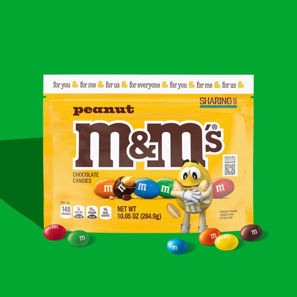 M&M\'S M&M\'S Peanut Milk Chocolate, Sharing Size, 10.05 oz Resealable Bag