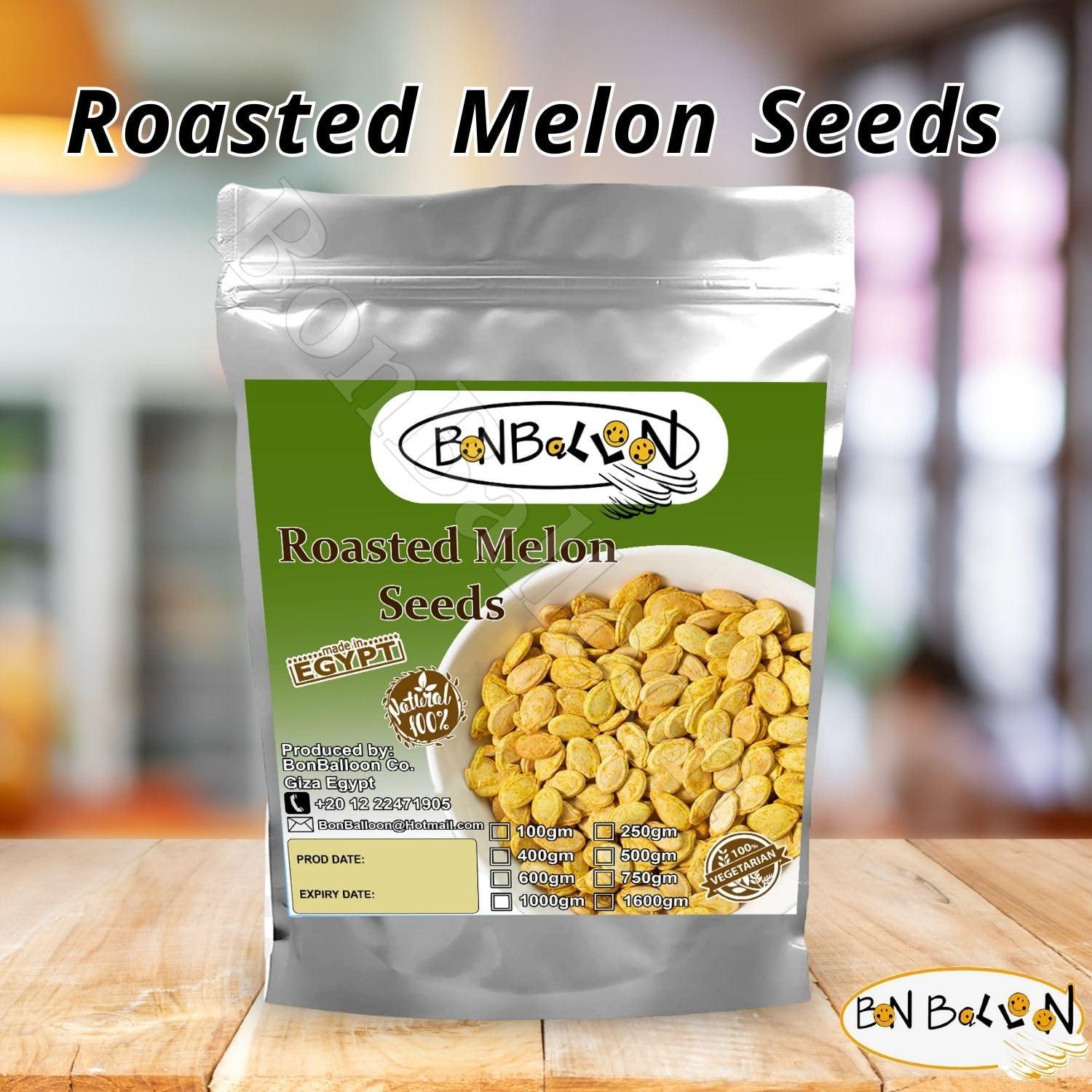 bonballoon bonballoon Melon Whole Seeds Super Premium Natural Roasted & Salted Egyptian Original Best Food Gourmet Fancy Snack Snacks No Gmo Vegan Kosher Halal (17.64 oz / 500 gm)