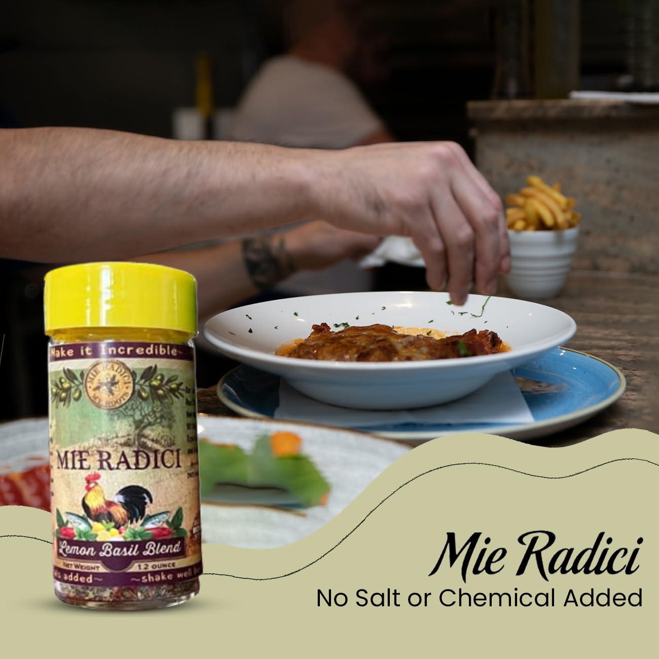 Mie Radici Mie Radici Variety Pack of Spices Blends - Fresh Dried Herbs - No Salt or Chemicals Added - Comes in Various Flavors | Original Sicilian Spice, Award Winning Pizza Blend, Sicilian Meatball Blend (Lemon Basil + Meatball + Sicilian + Pizza Sauce)