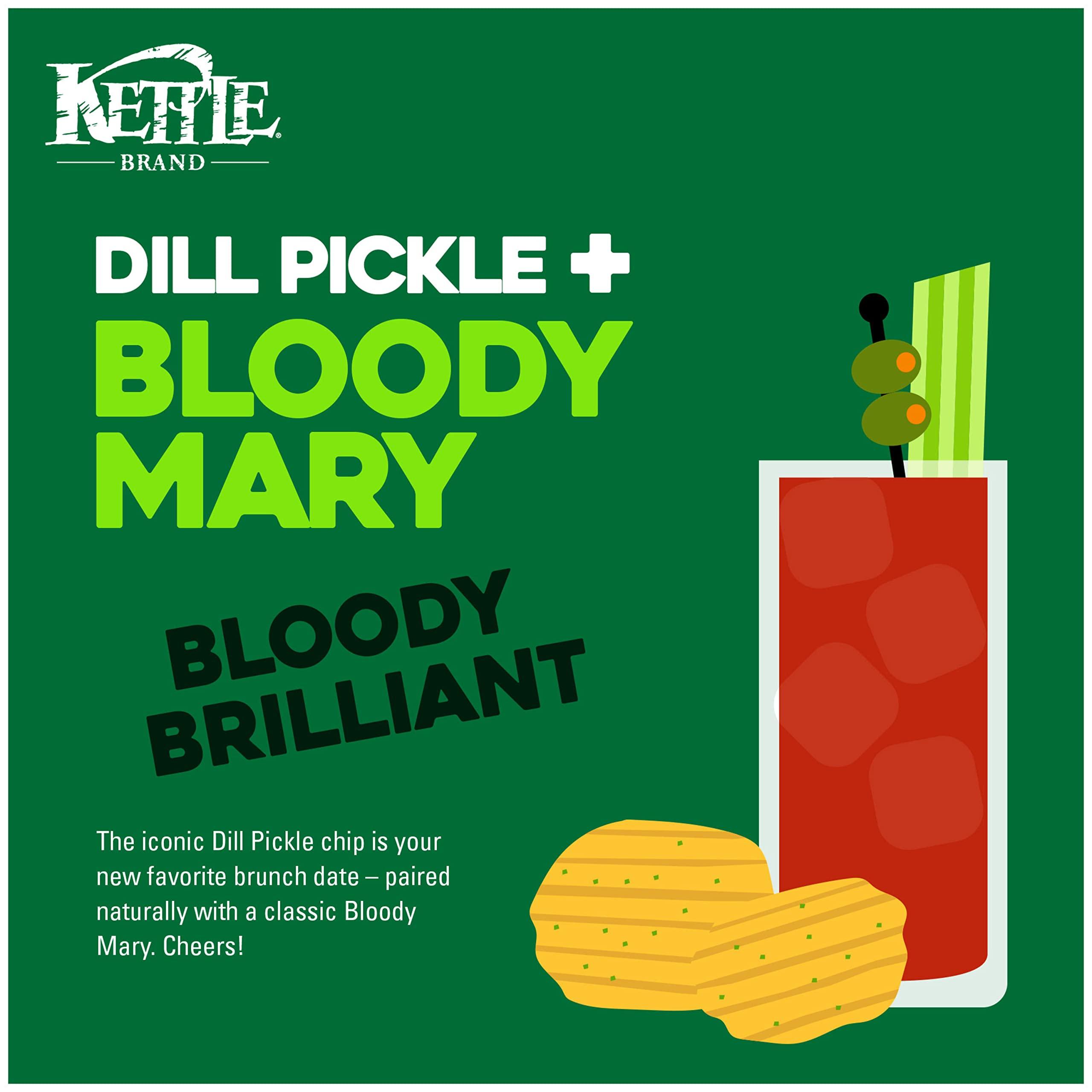 Kettle Brand Kettle Brand Potato Chips, Krinkle Cut, Dill Pickle Kettle Chips, Snack Bag 2 Oz