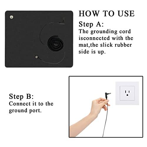 generic Grounding Mat, Grounding Bed Mat with 1 Grounding Cord Indoor Mat for Improving Sleep Body Health (11.8 * 23.6inch)