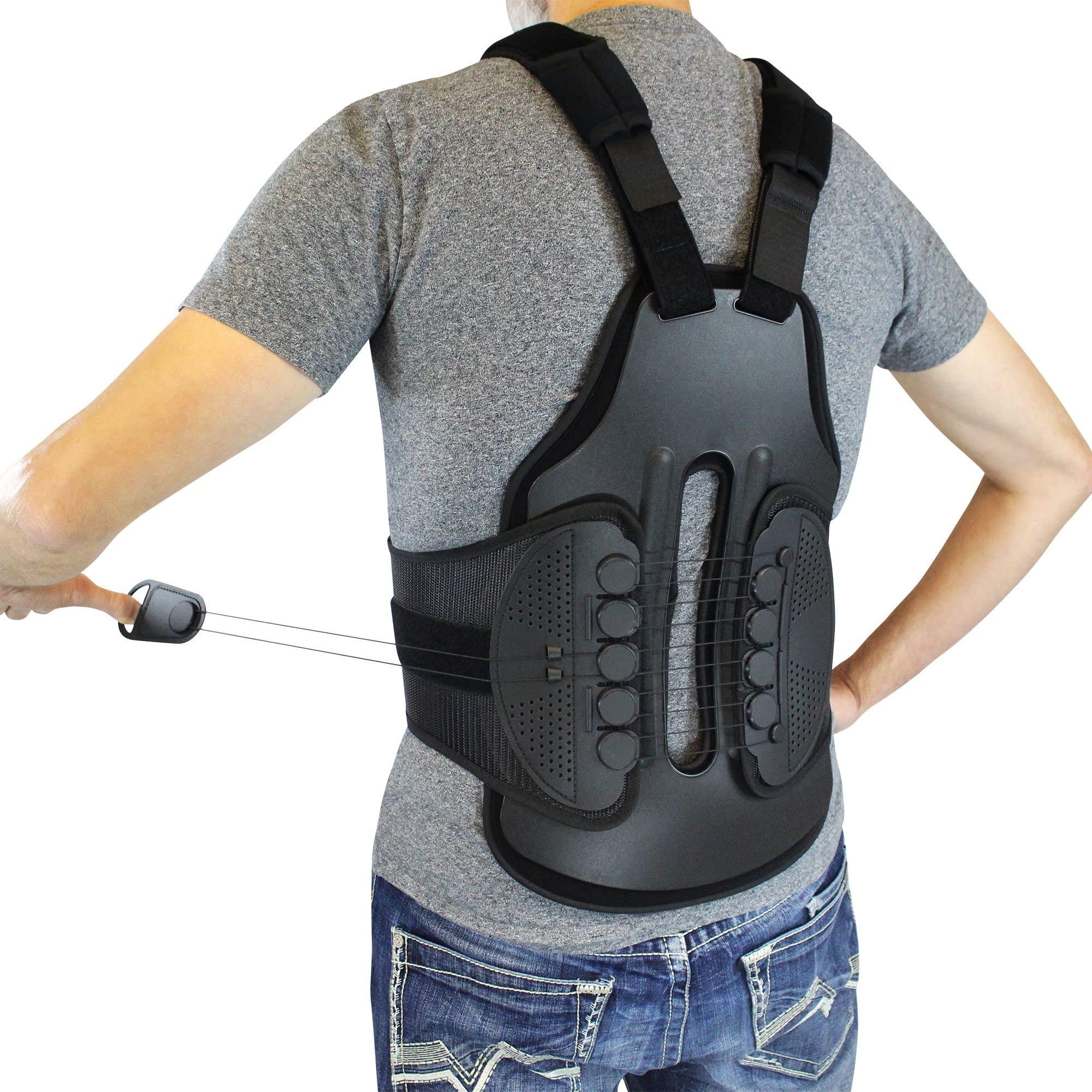 Cybertech Medical TLSO Thoracic Full Back Brace - Treat Kyphosis, Osteoporosis, Compression Fractures, Upper Spine Injuries, and Pre or Post Surgery with This Hard Lumbar Support for Men and Women (Large)