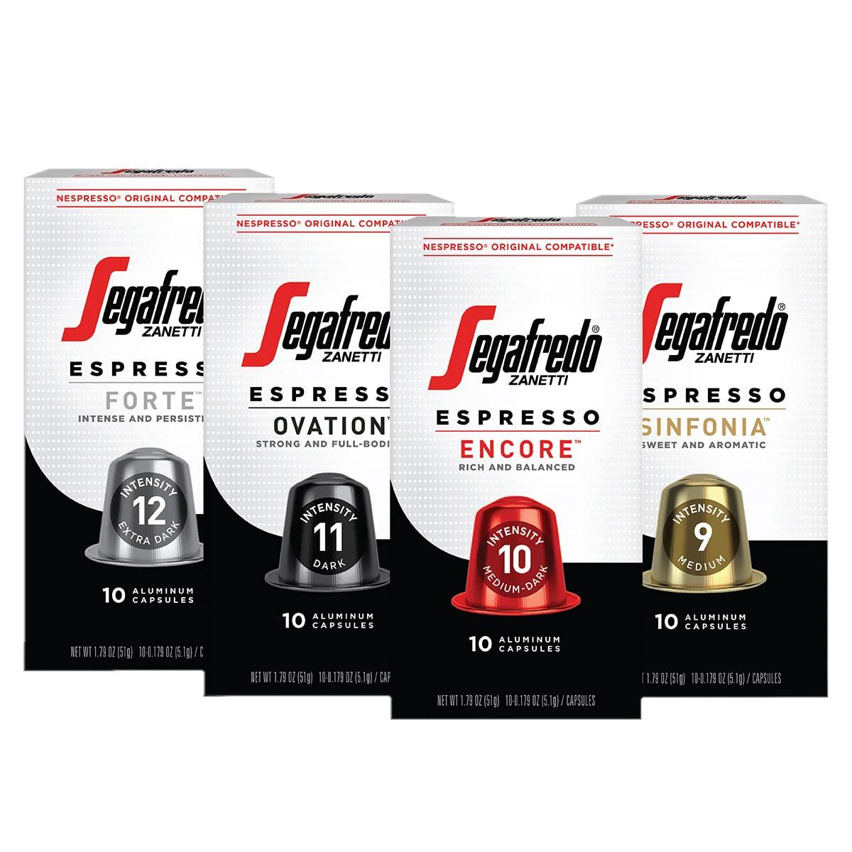 Segafredo Segafredo Zanetti Espresso Capsules, Variety Pack, Compatible with Nespresso Original Machines, 40 Count Aluminum Pods (Pack of 1)