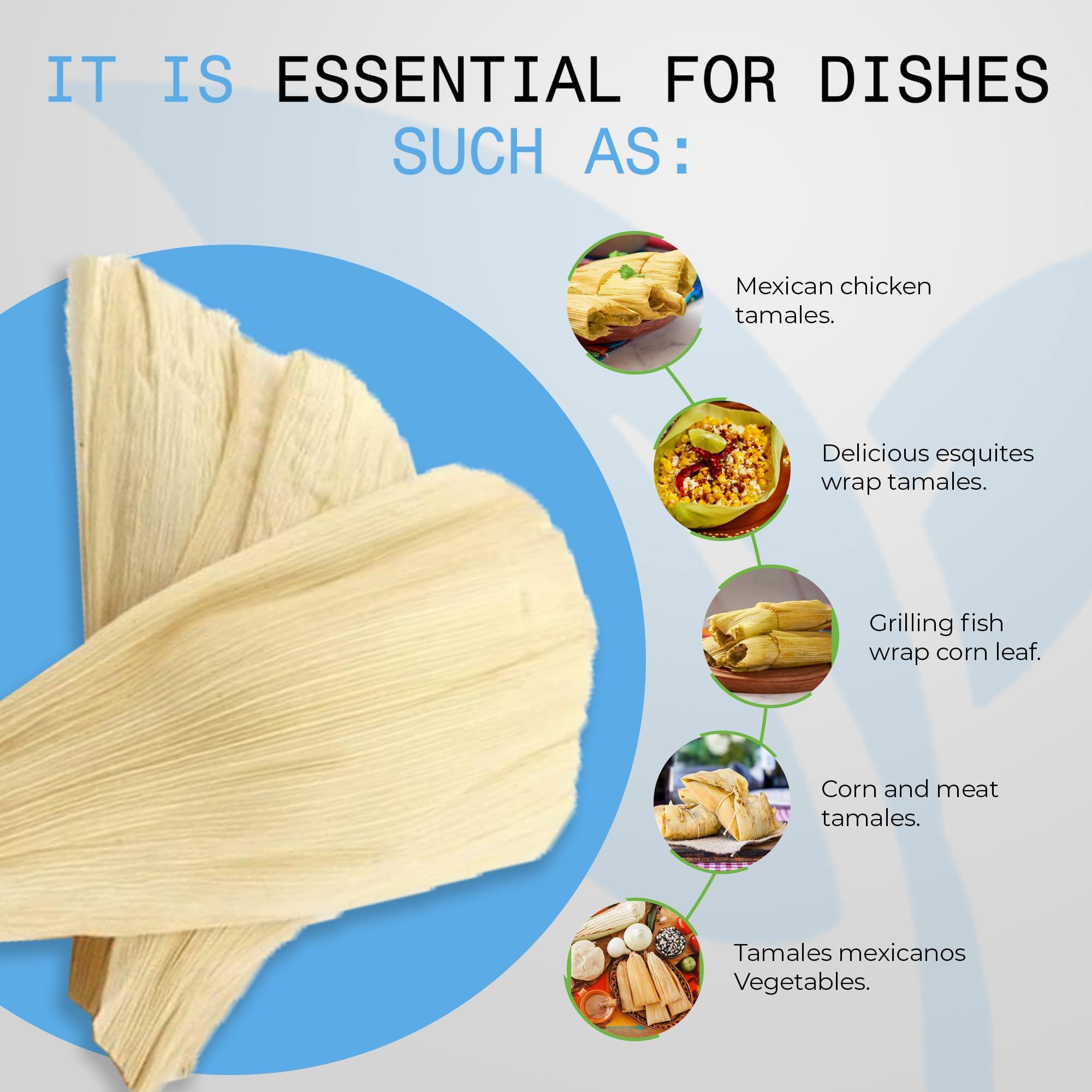 QUINTAL MX Quintal Mx Premium Corn Husk (25 Pcs) - Naturally Dried Mexican Corn Husk - Corn Husk for Tamale Wrappers - Corn Husk Wrappers For Mexican & Grilled Dishes - Hojas Para Tamal Wrappers - Gluten Free