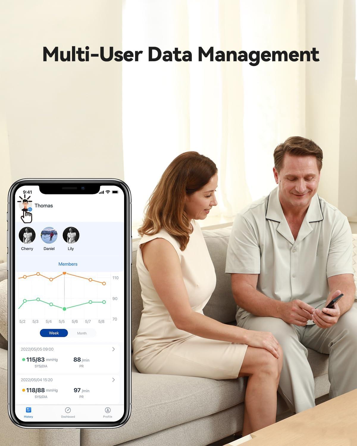 Checkme Checkme BP2A Blood Pressure Monitor for Home Use Upper Arm - Bluetooth BP Machine Cuff, Accurate Digital Readings in 30 Seconds, Unlimited Data Stored in App for iOS & Android, FSA/HSA Eligible