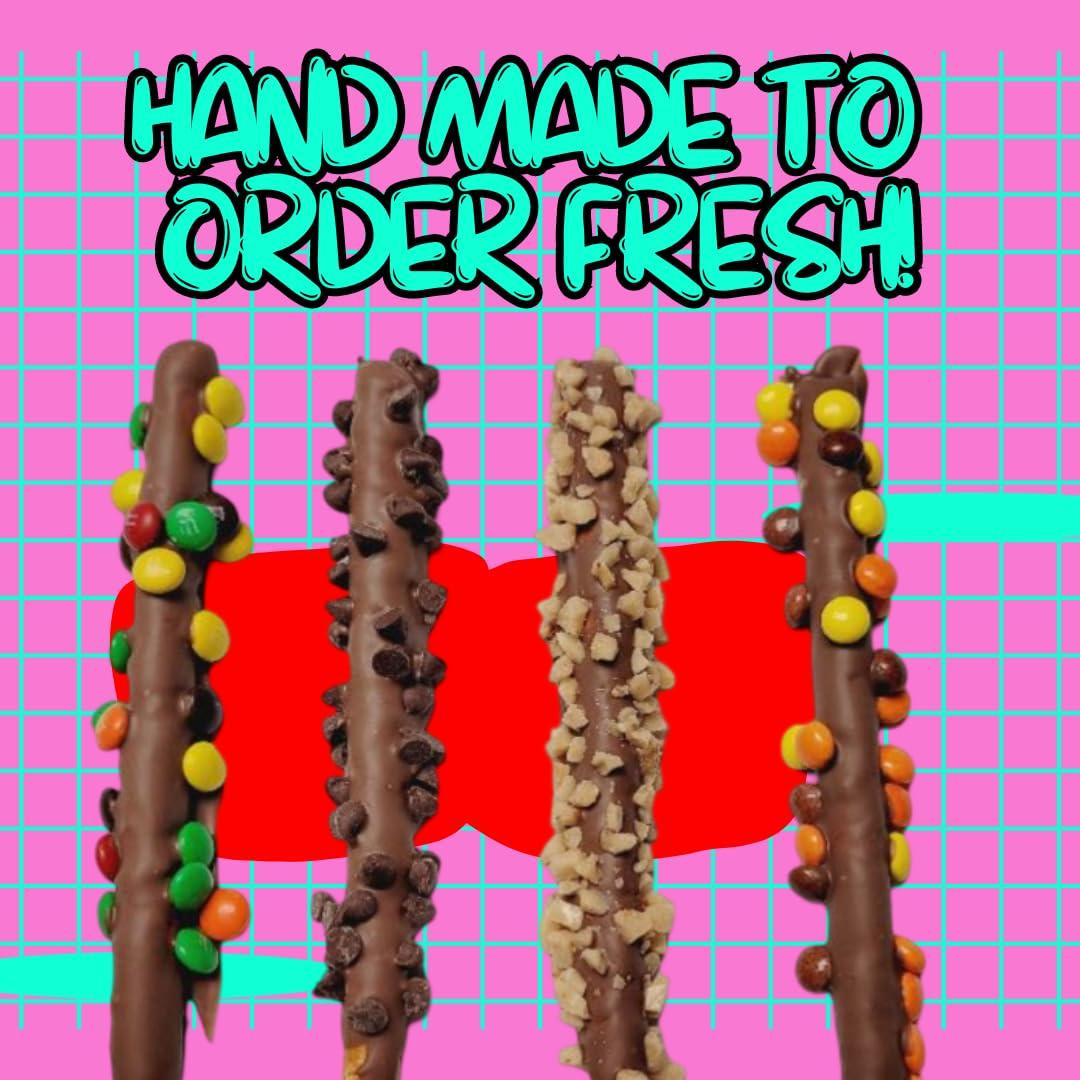 Generic Chocolate Pretzel Rods Assorted 20 Pack With Toppings