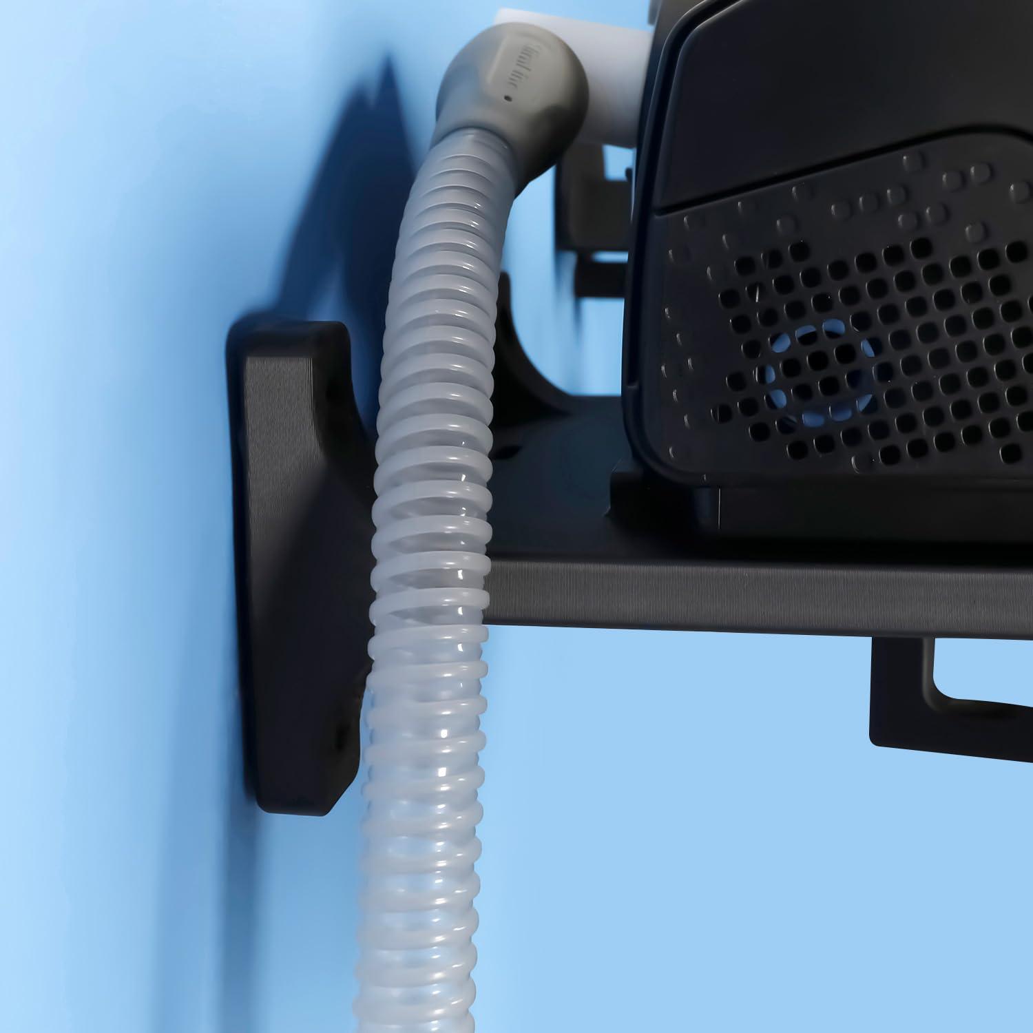 Galeith Galeith Upgraded CPAP Wall Mount Shelf Kit for AirSense 10 with Mask Hook & Hose Hanger & Bottom Hooks, Save Space, Avoids Hose Tangle, Easy Installation Black