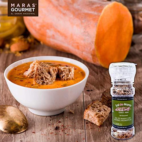 MARAS GOURMET MARAS GOURMET Salt from Maras | Sal de Maras | Peruvian Pink Salt - Unique Flavor and Hand Harvest | Refillable Grinder 3.5 oz. (100g) | (PINK SALT WITH SPICES)