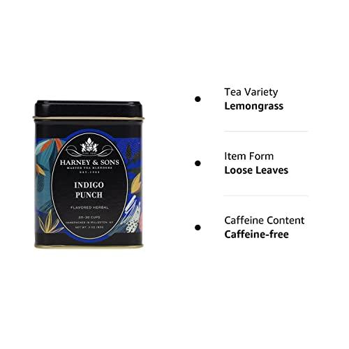 Harney & Sons Harney & Sons Indigo Punch | 3 oz Loose Leaf Tea w/ Butterfly Pea Flower with Rose Hips, Apple Pieces, and Raspberry