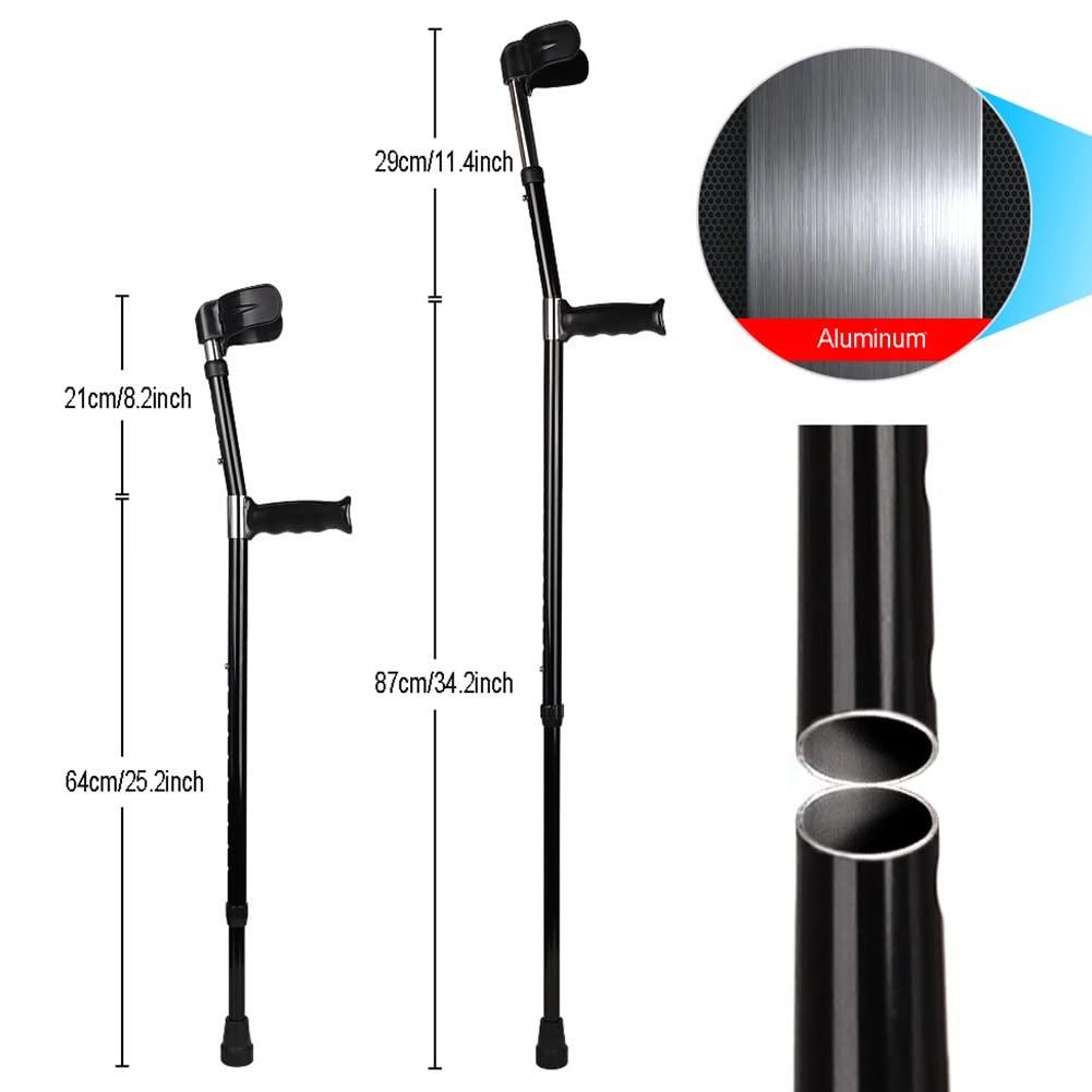 NineLife Basics Adult Forearm Crutches, Walking Crutches, Crutches for Men and Women, 1 Unit, Adjustable Under Arm Crutches