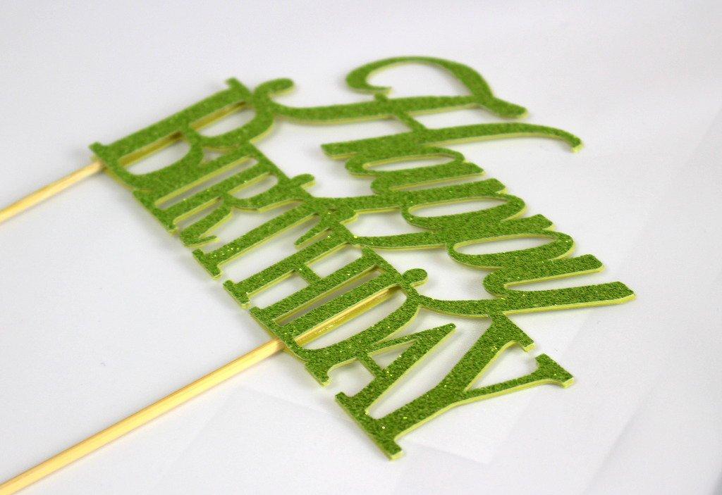 All About Details All About Details Happy Birthday Cake Topper, 1pc, birthday cake topper, birthday party decoration (Lime Green)