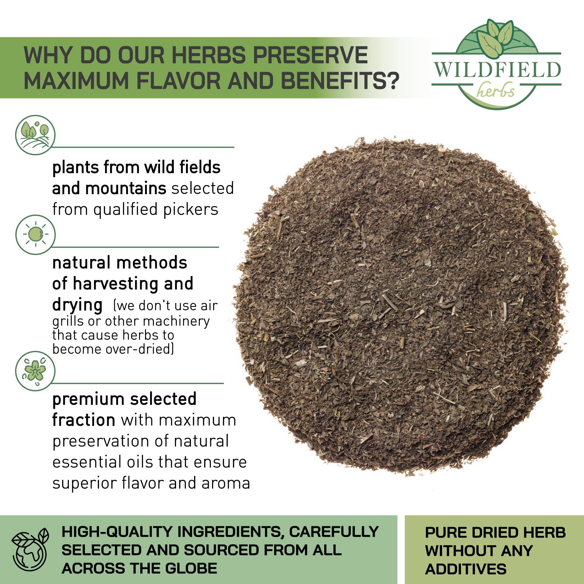 WILDFIELD HERBS 50 bags Mint Tea Bags Peppermint Tea Bags Loose Leaf Fresh Mint Leaves - 50 Count 1.5 g Tea Bags Dried Peppermint Leaves Herbal Tea (Menta Piperita) te de menta