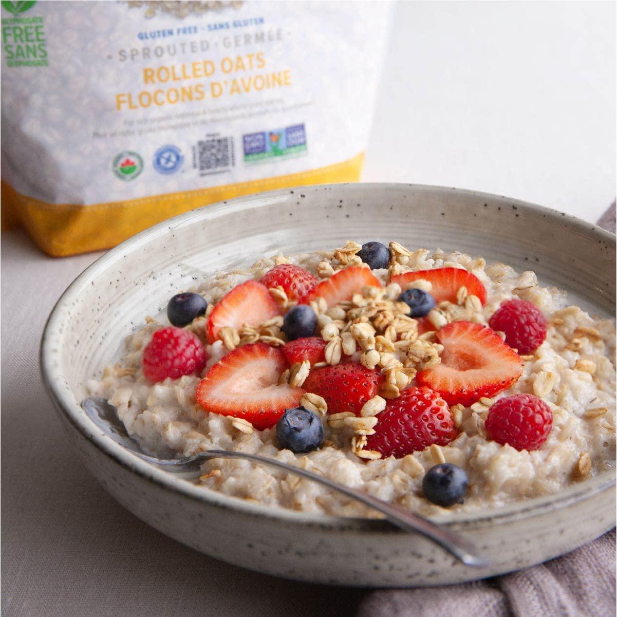 One Degree Organic Foods One Degree Organic Foods Sprouted Rolled Oats, USDA Organic, Non-GMO Gluten Free Oatmeal, 24 oz., 4 Pack