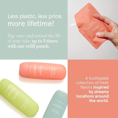 HAAN HAAN Natural Toothpaste Made with Clean, Vegan Ingredients for Cavity Protection | Parabens, Sulfates & Charcoal Free | 1 of Flavor of Each: Life's a Beach, Good on Ya & Apple Day (Pack 3 Bottles)