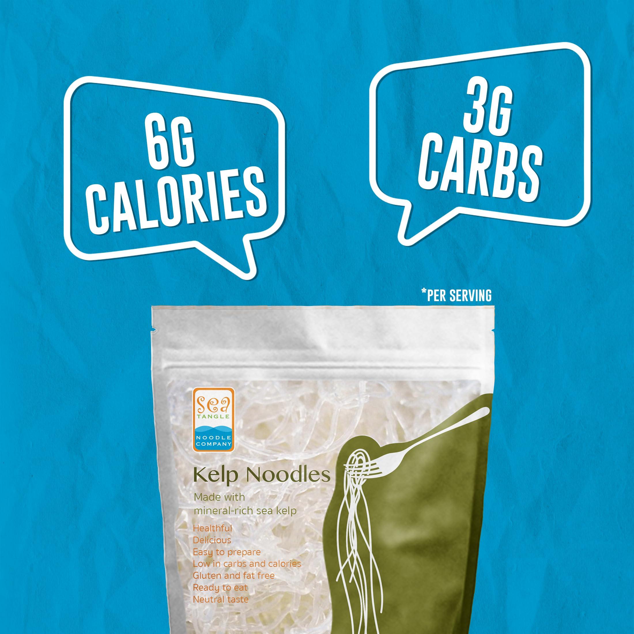 SEA TANGLE NOODLE COMPANY Sea Tangle Organic Green Tea Kelp Noodles (12oz) - Low Calorie Asian Noodles for Healthy Noodle Dishes - Gluten Free, Keto Noodle Sub for Rice Noodles, Glass Noodles, Pad Thai Noodles, Vermicelli