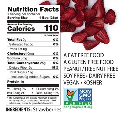 Brothers-ALL-Natural Brothers All Natural, Strawberry Freeze Dried Fruit Crisps, Gluten Free, Non-GMO, Nothing Added, 1 oz. Resealable Pouch (Pack of 8)