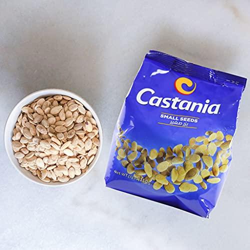 Castania Castania Lebanese Melon Seeds, Small Egyptian Style Mini Melon Seeds, Snack Mix, Salted Seeds, No Added Sugars, 12oz Bag (Pack of 4)