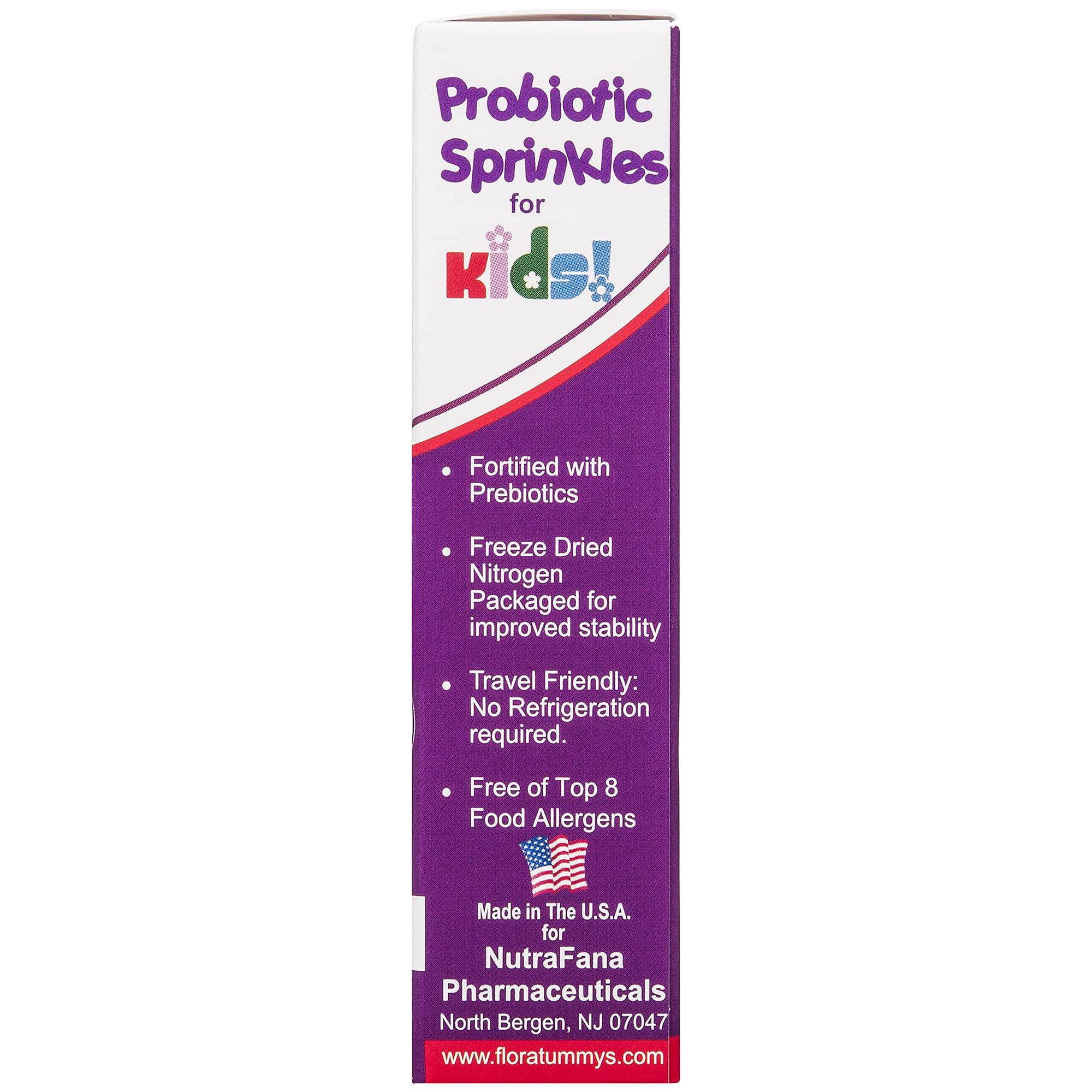 FloraTummys FloraTummys Probiotic Sprinkles Kids 10ct: Taste-Free, Easy-to-Use Probiotic Powder Packets, Non-Dairy, Gluten & Sugar-Free. Non-GMO, Travel Size