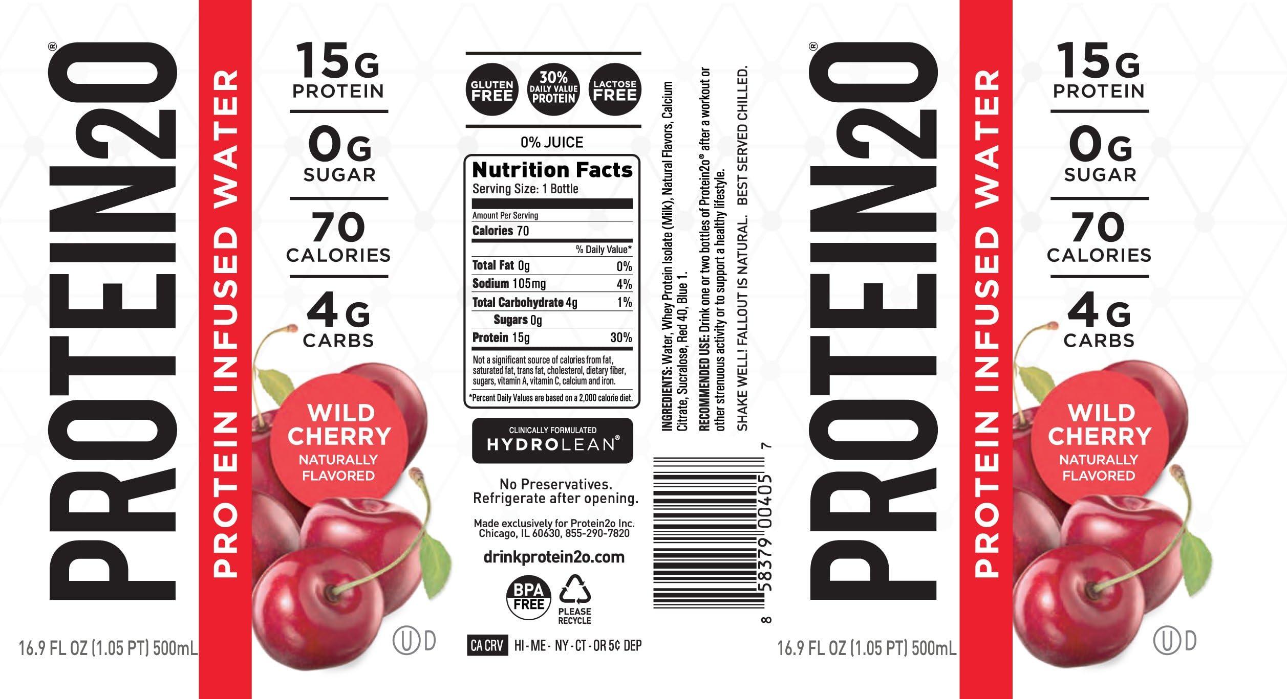 Protein2o Protein2o Flavored Protein Water, Berry Splash, 12 pack