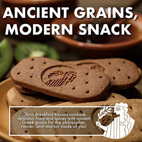 Olyra Ancient Greek Grains Olyra Breakfast Biscuits Cinnamon Tahini, Kids Healthy Snacks, Low Sugar, High Fiber, Plant-Based Protein Cookies, Organic Breakfast Cookies with Ancient Greek Grains, 24 Packs