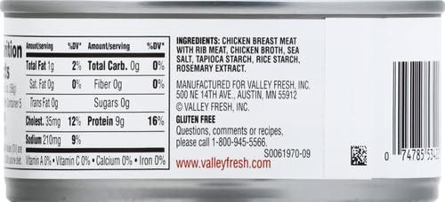 VALLEY FRESH Valley Fresh White Chicken, 10 oz