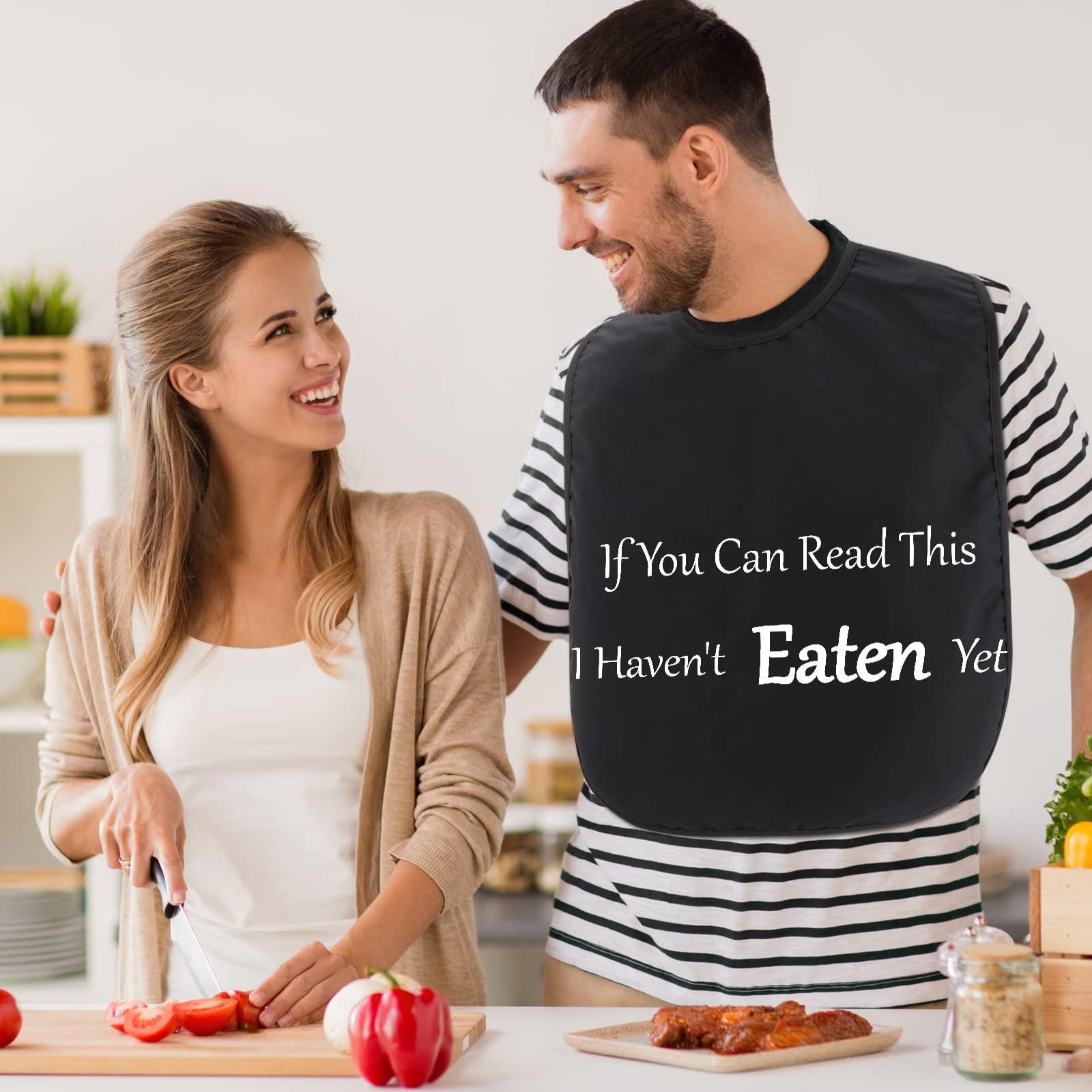Zhanmai Zhanmai 4 Pcs Funny Large Adult Bibs Washable Dining Clothing Protectors for Women Men Eating Feeding (Elegant Style)