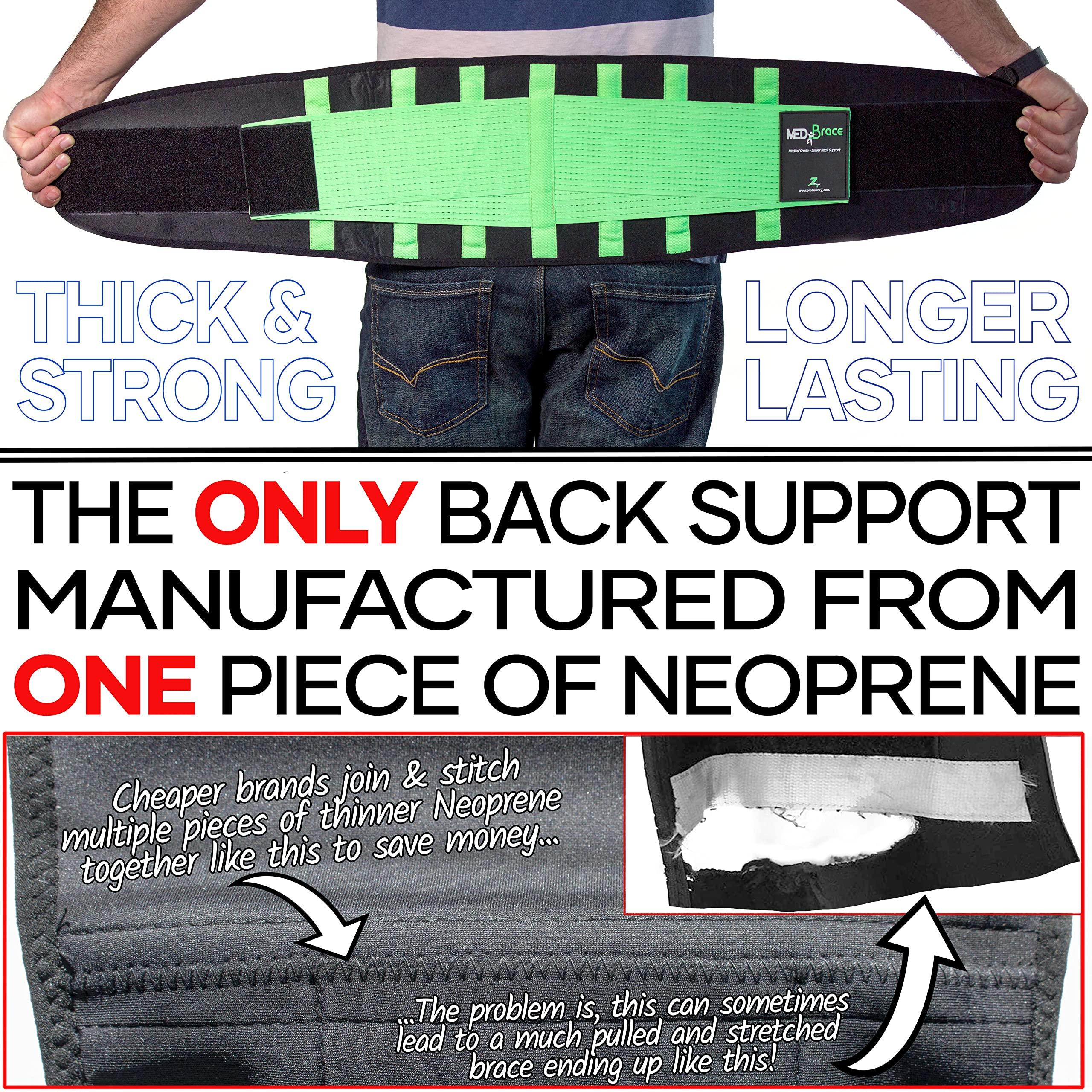 MEDiBrace MEDiBrace Back Brace Support Belt for Lower Lumbar Pain Relief for Men and Women - Medical Grade Orthopedic Waist Compression for Sciatica Nerve, Scoliosis, Disc or Lifting at Work