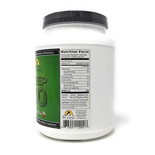 MT. CAPRA SINCE 1928 MT. CAPRA SINCE 1928 DEEP-30 | Meal Replacement Shake, Goat Protein Powder with Grass Fed Whey Protein and Casein Protein, Minerals and BC-30 Probiotics, Coconut Dream Flavor - 2 Lbs