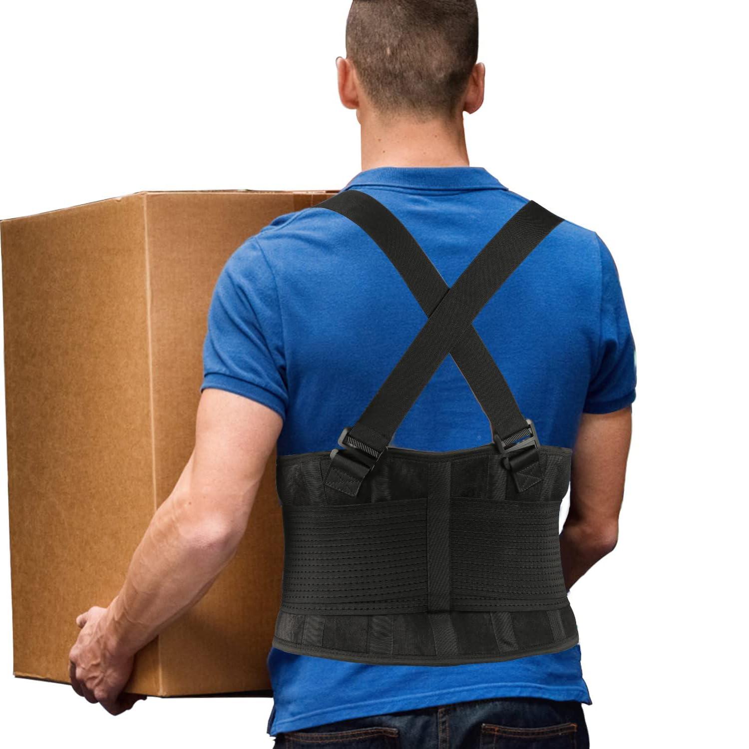 ABACKH ABACKH Back Brace Lumbar Back Support Belt for Women and Men - Lower Back Pain Relief - Heavy Lifting Support with Removable Adjustable Belt for Moving and Warehouse,Medium(30-37 Inches)