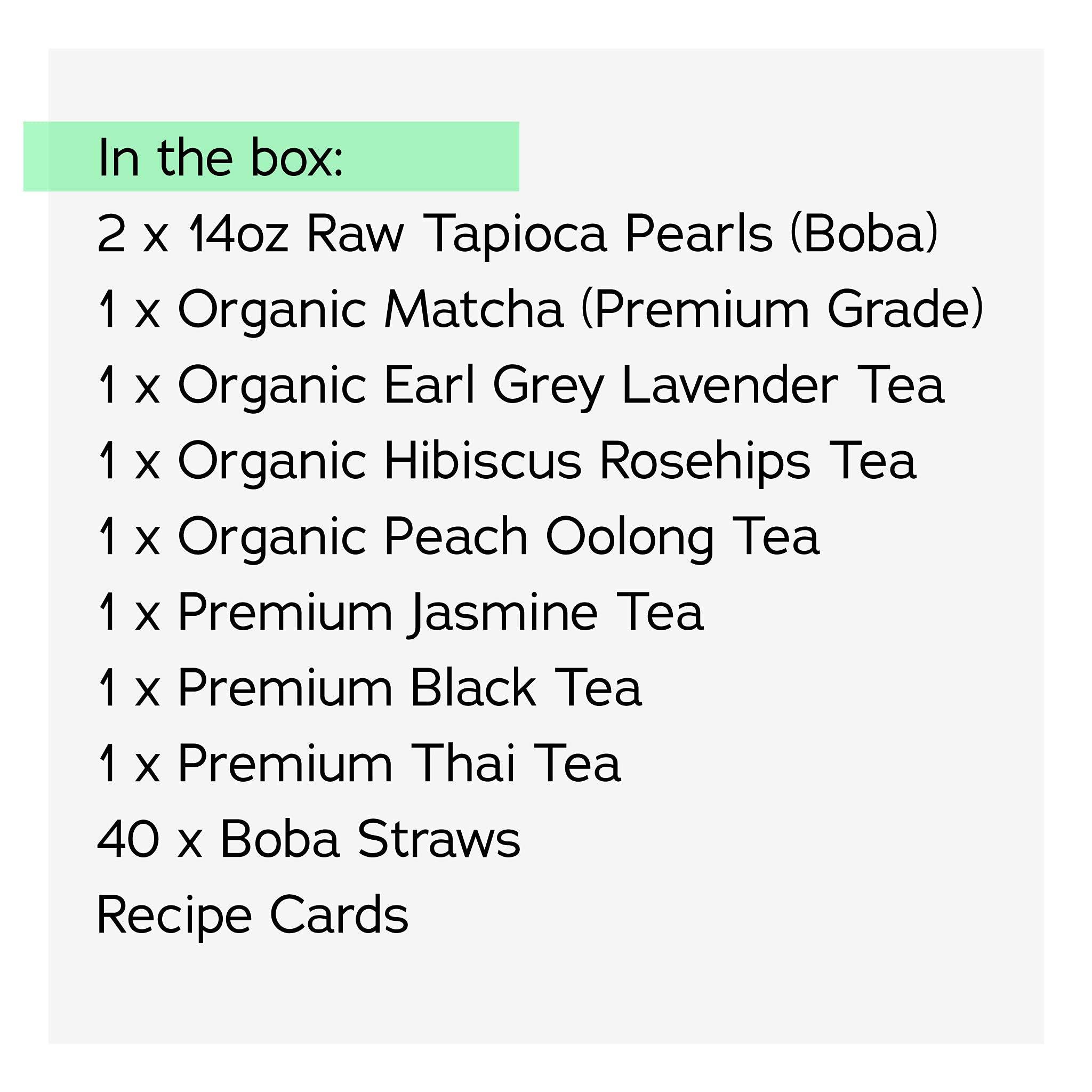 LOCCA Premium Boba Tea Kit | Locca Boba Party Kit | Bubble Tea Gift Kit | Boba Gift | 56+ Drinks | 7 Boba Flavors | Includes Tapioca Balls and Boba Straws | DIY Food Gift