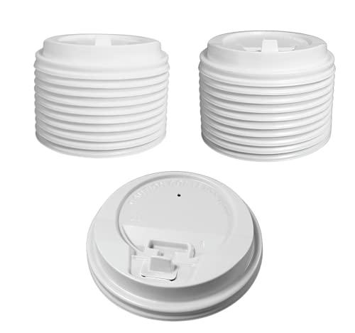 EcoQuality EcoQuality Disposable White Dome Lids - Sip Through Recyclable Coffee Cup Lid for Portable Drink Universal Size, Fits Most 10oz, 12oz, 16oz, 20oz Paper Cups - For Coffee Shops, Travel (500 PACK)