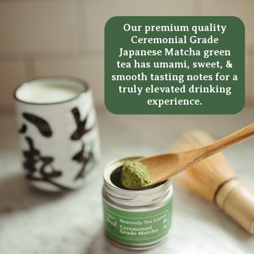 Heavenly Tea Leaves Heavenly Tea Leaves Organic Ceremonial Grade UJI Matcha Green Tea Powder, 30 g Tin - Premium High Grade Japanese Green Tea, Authentic, Sugar Free